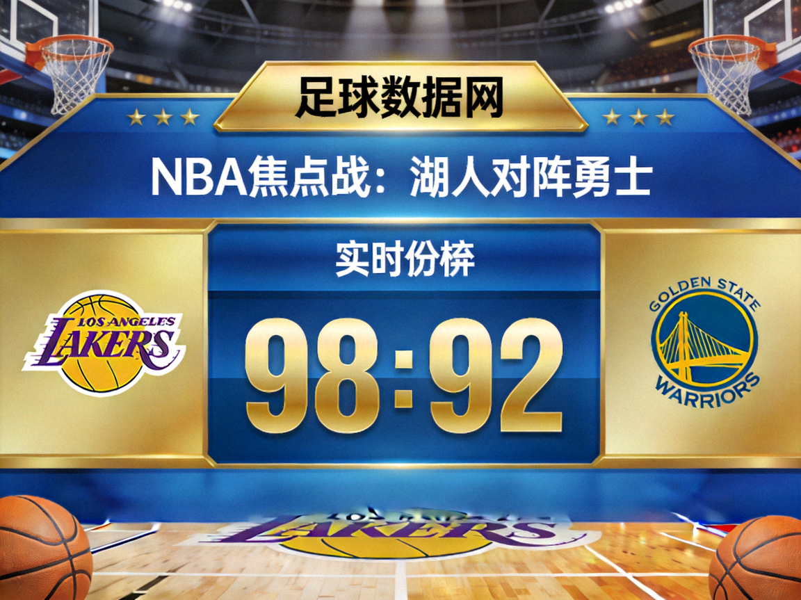 足球数据网 - NBA焦点战湖人对阵勇士实时比分98:92